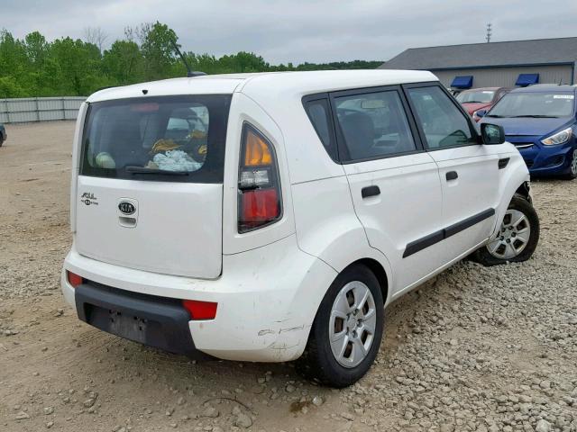 KNDJT2A16A7165591 - 2010 KIA SOUL WHITE photo 4