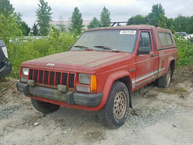 1J7FJ66L3LL191134 - 1990 JEEP COMANCHE E RED photo 2