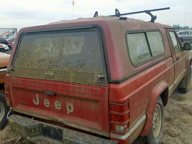 1J7FJ66L3LL191134 - 1990 JEEP COMANCHE E RED photo 4