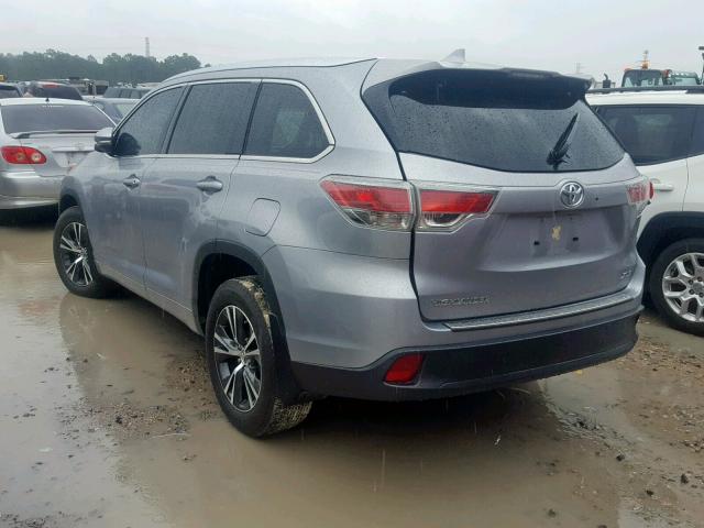 5TDKKRFH0GS155269 - 2016 TOYOTA HIGHLANDER SILVER photo 3