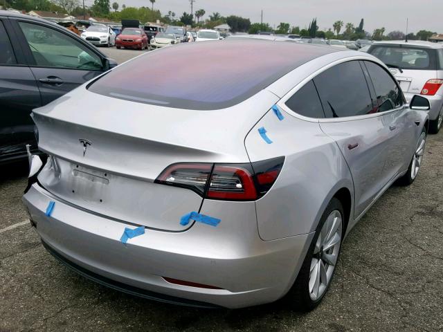 5YJ3E1EA5JF009656 - 2018 TESLA MODEL 3 SILVER photo 4