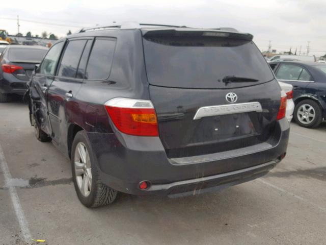 5TDYK3EH9AS023076 - 2010 TOYOTA HIGHLANDER BLACK photo 3