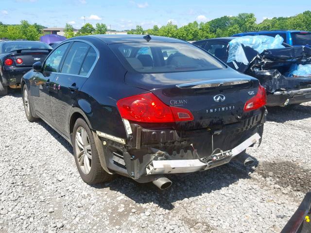 JN1DV6AP3CM812314 - 2012 INFINITI G25 BASE BLACK photo 3