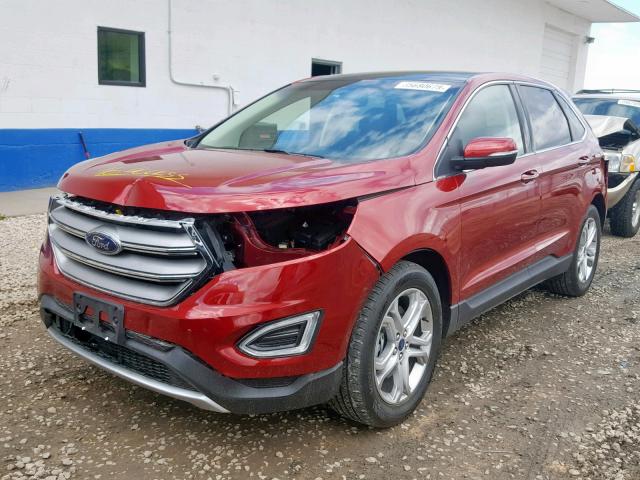 2FMPK4K90GBC21095 - 2016 FORD EDGE TITAN RED photo 2