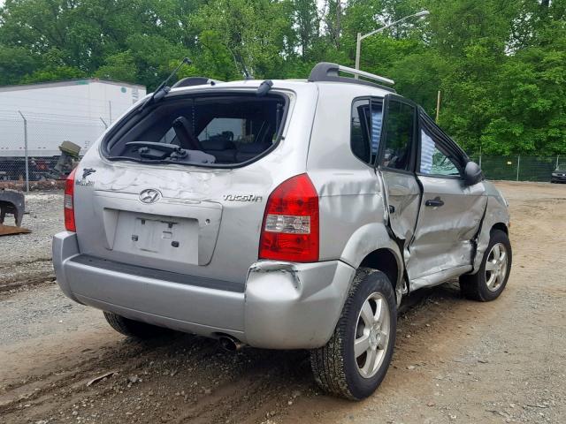 KM8JM12B67U617835 - 2007 HYUNDAI TUCSON GLS SILVER photo 4