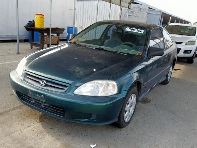 1HGEJ6121YL062914 - 2000 HONDA CIVIC DX GREEN photo 2