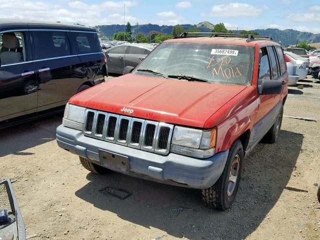 1J4EZ58S8TC146321 - 1996 JEEP GRAND CHER RED photo 2