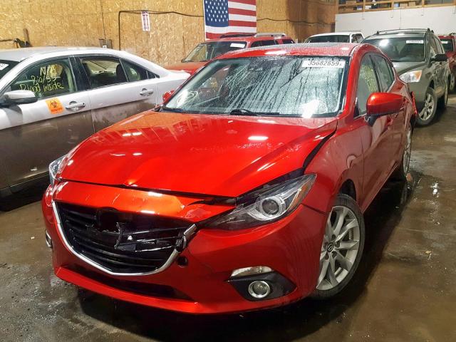 JM1BM1N33G1277221 - 2016 MAZDA 3 GRAND TO RED photo 2