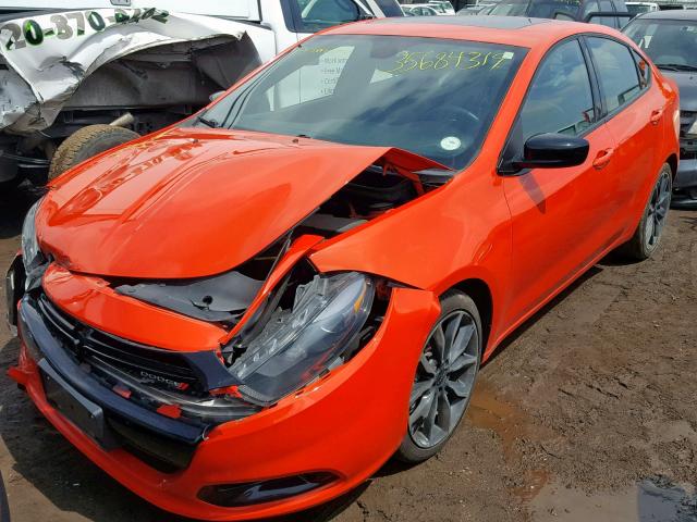 1C3CDFFA8GD817969 - 2016 DODGE DART SXT S ORANGE photo 2