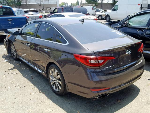 5NPE34AF0FH196430 - 2015 HYUNDAI SONATA SPO BROWN photo 3