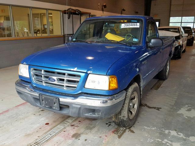 1FTYR10U21TA20932 - 2001 FORD RANGER BLUE photo 2