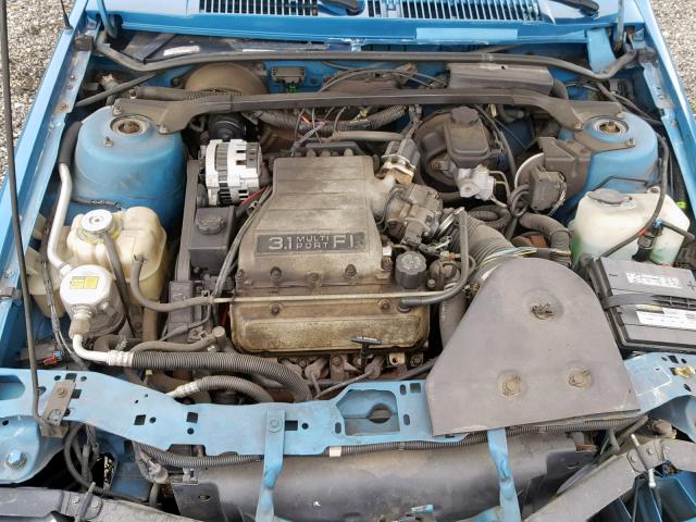 1G2JB34T4M7637947 - 1991 PONTIAC SUNBIRD LE BLUE photo 7