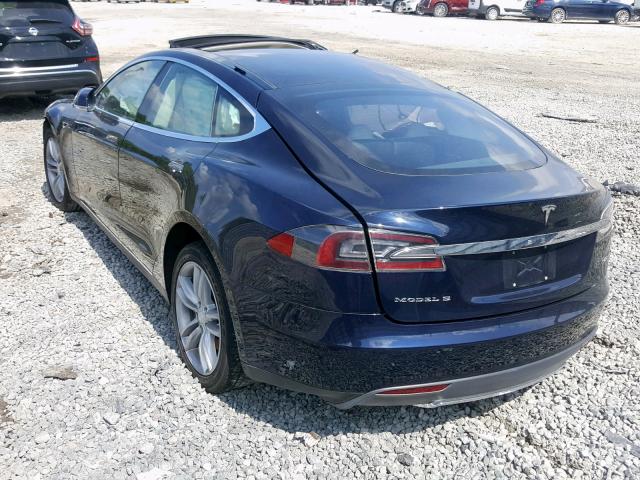 5YJSA1CN3DFP10021 - 2013 TESLA MODEL S BLUE photo 3