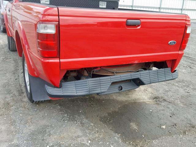 1FTYR10U35PB03915 - 2005 FORD RANGER RED photo 9