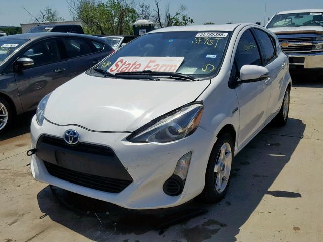 JTDKDTB33F1578358 - 2015 TOYOTA PRIUS C WHITE photo 2