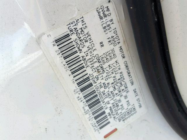 JT6HF10U3X0034719 - 1999 LEXUS RX 300 WHITE photo 10