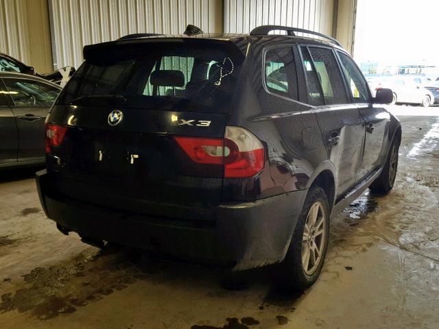 WBXPA73425WC49719 - 2005 BMW X3 2.5I BLACK photo 4