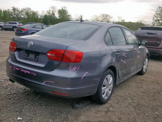 3VWLL7AJ9EM288574 - 2014 VOLKSWAGEN JETTA TDI GRAY photo 4