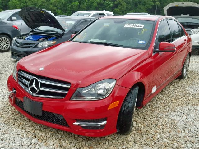 WDDGF4HB4EG235533 - 2014 MERCEDES-BENZ C 250 RED photo 2