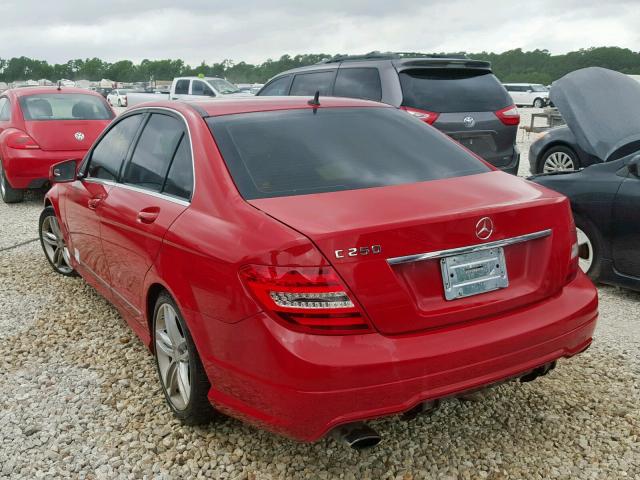 WDDGF4HB4EG235533 - 2014 MERCEDES-BENZ C 250 RED photo 3