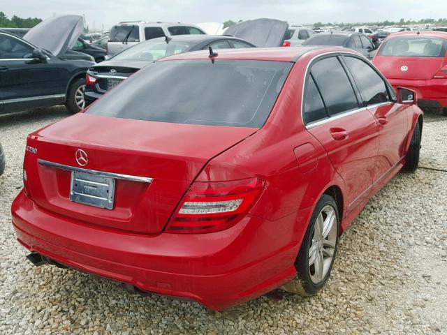 WDDGF4HB4EG235533 - 2014 MERCEDES-BENZ C 250 RED photo 4