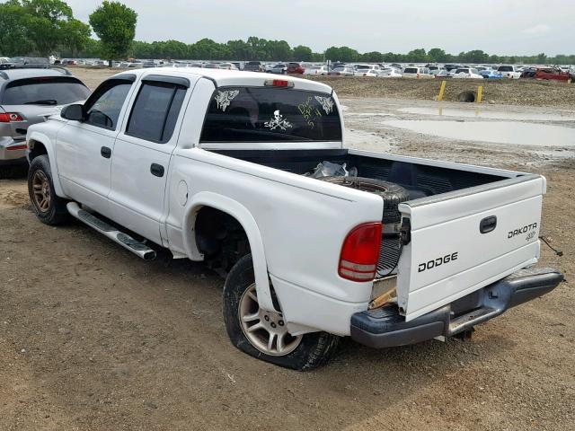 1D7HL38K34S602568 - 2004 DODGE DAKOTA QUA WHITE photo 3