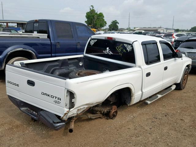 1D7HL38K34S602568 - 2004 DODGE DAKOTA QUA WHITE photo 4