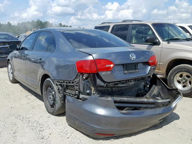 3VWDZ7AJ6BM377808 - 2011 VOLKSWAGEN JETTA SE GRAY photo 3