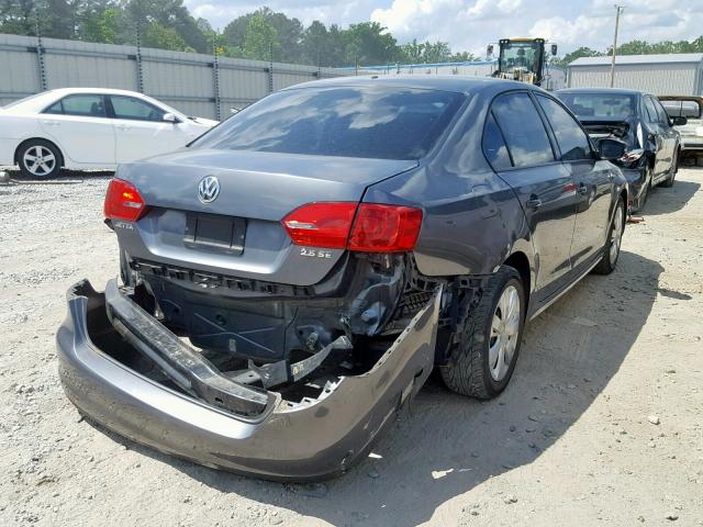 3VWDZ7AJ6BM377808 - 2011 VOLKSWAGEN JETTA SE GRAY photo 4