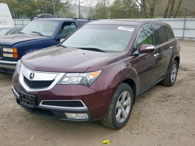 2HNYD2H21BH524470 - 2011 ACURA MDX MAROON photo 2