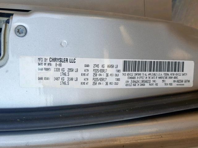 2V8HW34119R508233 - 2009 VOLKSWAGEN ROUTAN SE SILVER photo 10