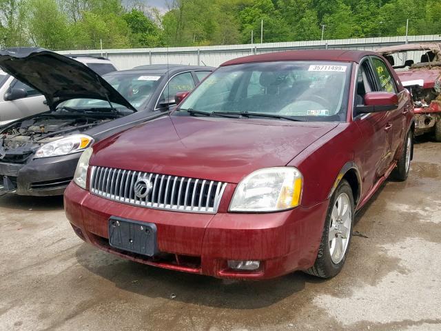 1MEFM40175G605970 - 2005 MERCURY MONTEGO LU BURGUNDY photo 2