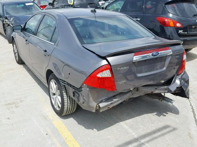 3FAHP0JA8CR438409 - 2012 FORD FUSION SEL GRAY photo 3