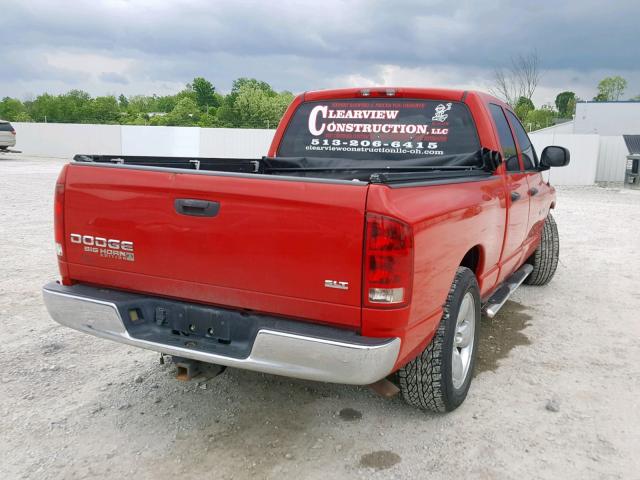 1D7HU18DX4J108684 - 2004 DODGE RAM 1500 S RED photo 4