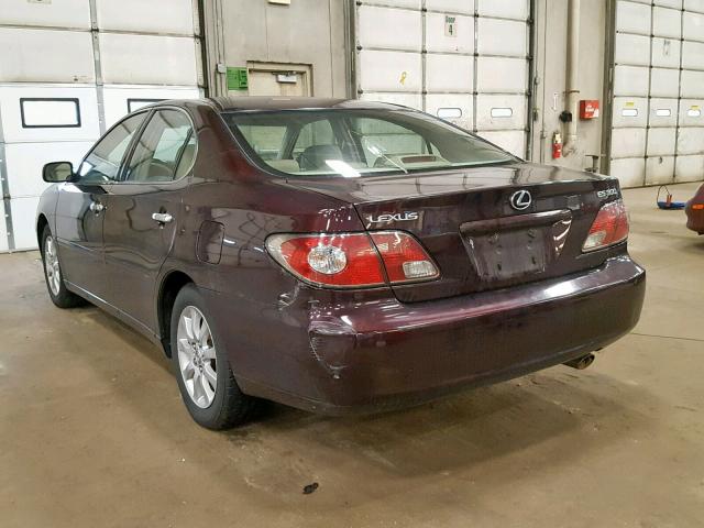 JTHBF30G030148528 - 2003 LEXUS ES 300 PURPLE photo 3