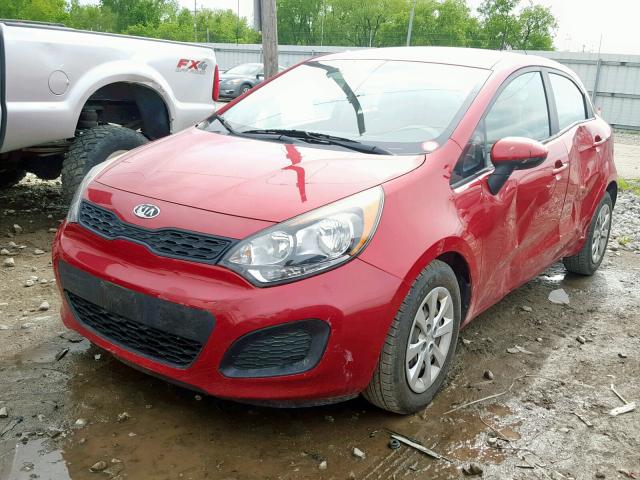 KNADM5A34D6103336 - 2013 KIA RIO LX RED photo 2