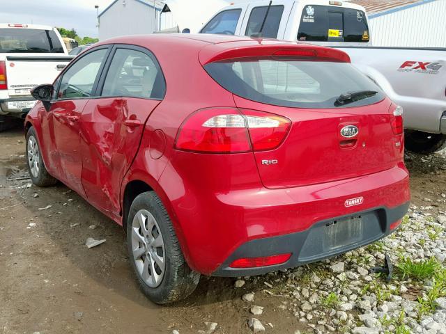 KNADM5A34D6103336 - 2013 KIA RIO LX RED photo 3