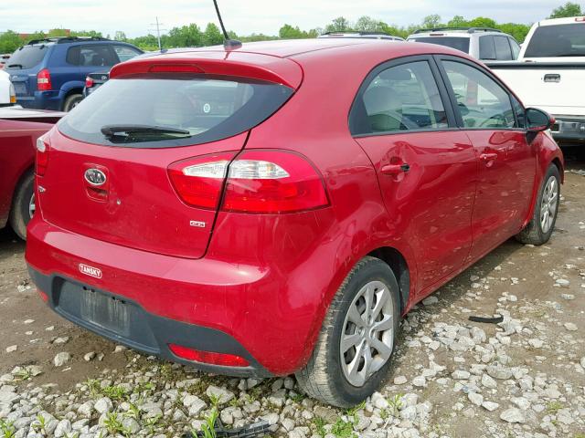 KNADM5A34D6103336 - 2013 KIA RIO LX RED photo 4