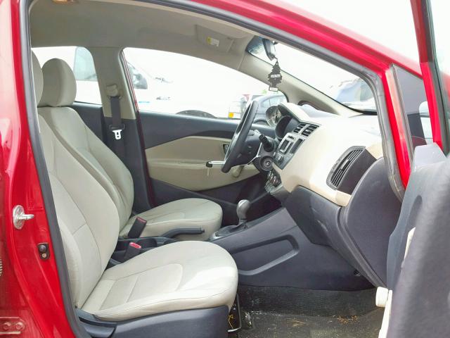 KNADM5A34D6103336 - 2013 KIA RIO LX RED photo 5