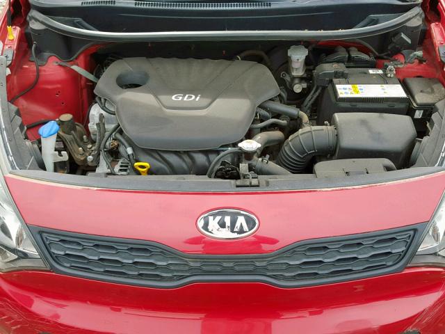 KNADM5A34D6103336 - 2013 KIA RIO LX RED photo 7