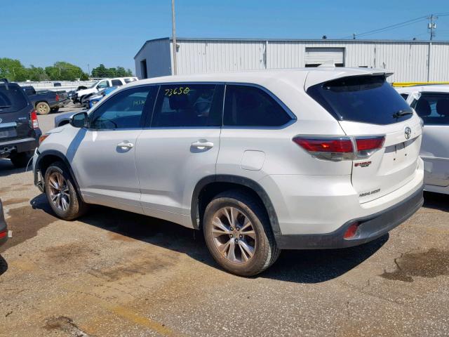 5TDZKRFH0FS109650 - 2015 TOYOTA HIGHLANDER WHITE photo 3