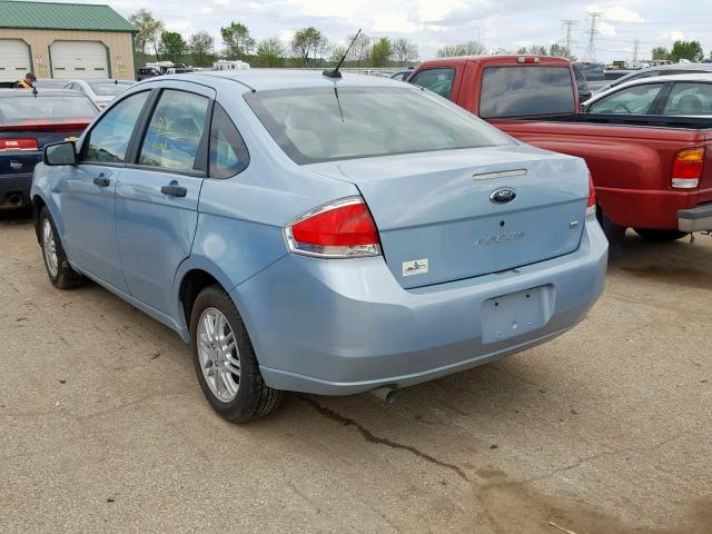 1FAHP35N59W225258 - 2009 FORD FOCUS SE BLUE photo 3