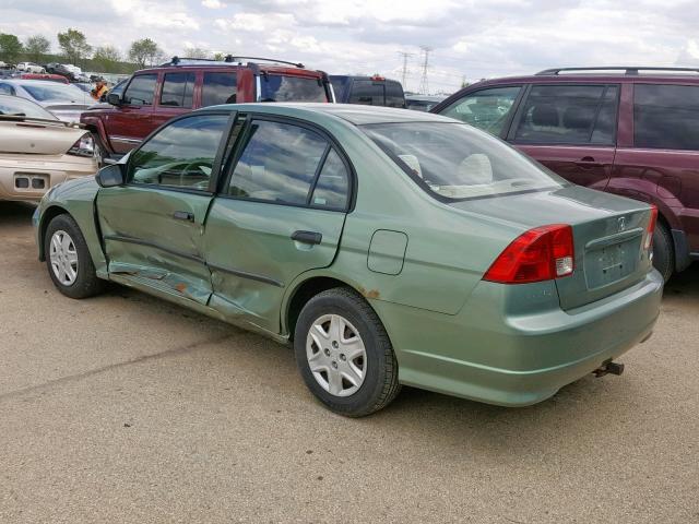 1HGES16364L007824 - 2004 HONDA CIVIC DX V GREEN photo 3