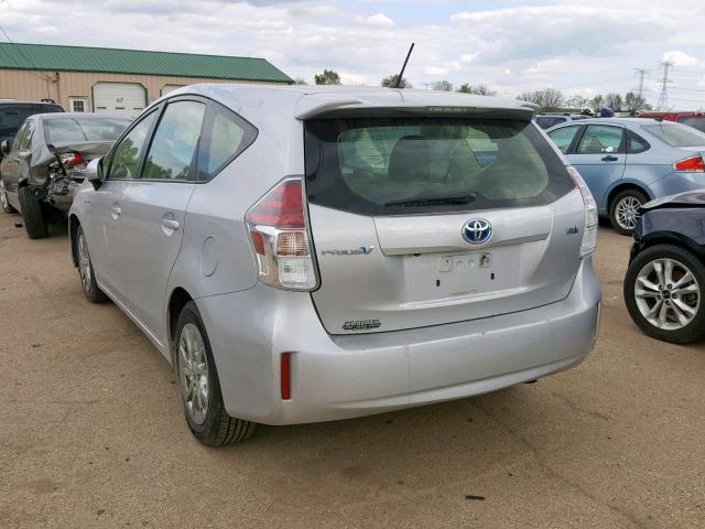 JTDZN3EU4FJ022916 - 2015 TOYOTA PRIUS V SILVER photo 3