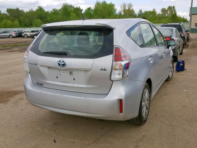 JTDZN3EU4FJ022916 - 2015 TOYOTA PRIUS V SILVER photo 4