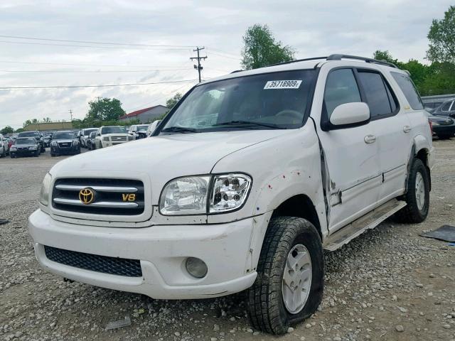 5TDBT48A72S132550 - 2002 TOYOTA SEQUOIA LI WHITE photo 2