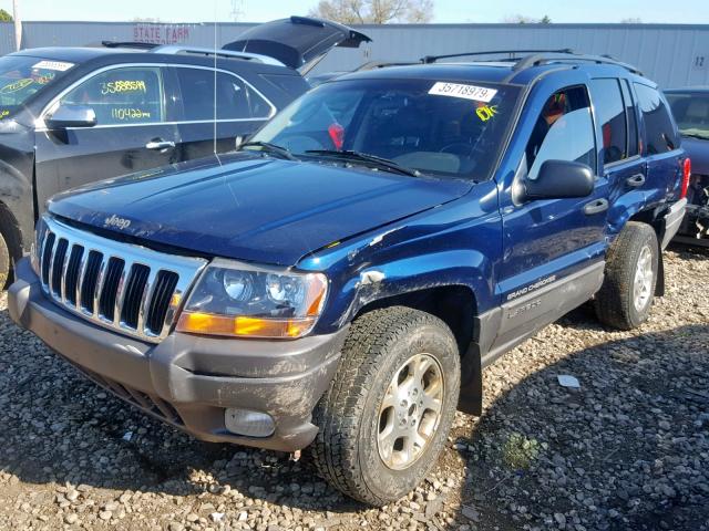 1J4GW38S72C159999 - 2002 JEEP GRAND CHER BLUE photo 2