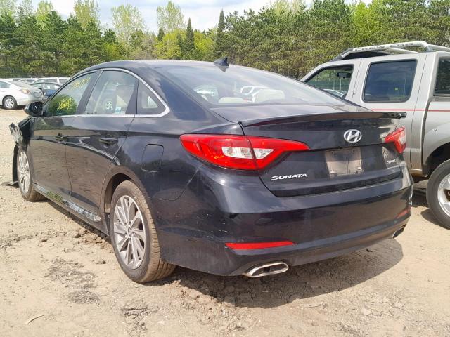 5NPE34AF7FH091299 - 2015 HYUNDAI SONATA SPO BLACK photo 3