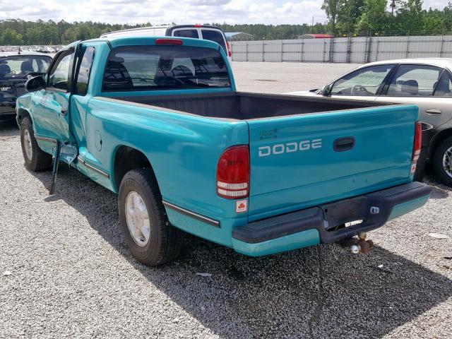 1B7GL23X5VS160249 - 1997 DODGE DAKOTA GREEN photo 3