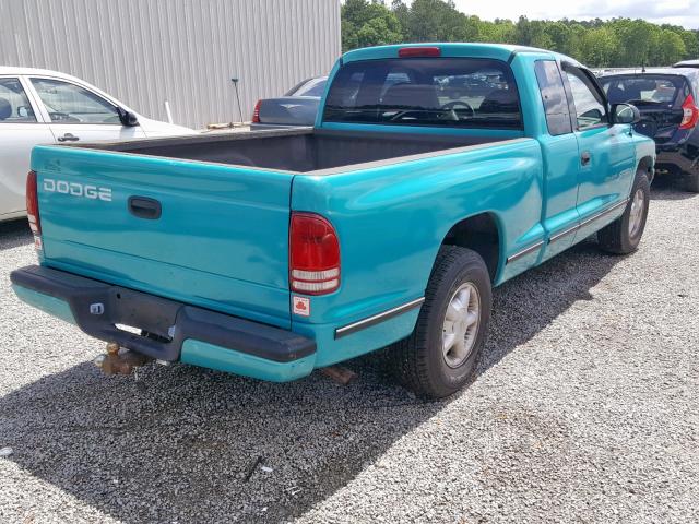 1B7GL23X5VS160249 - 1997 DODGE DAKOTA GREEN photo 4